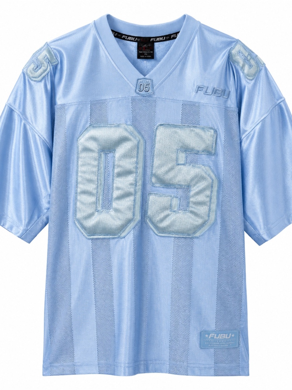 Rare Vintage FUBU Sports 05 Jersey XL Baby Blue Monochrome Y2K Streetwear